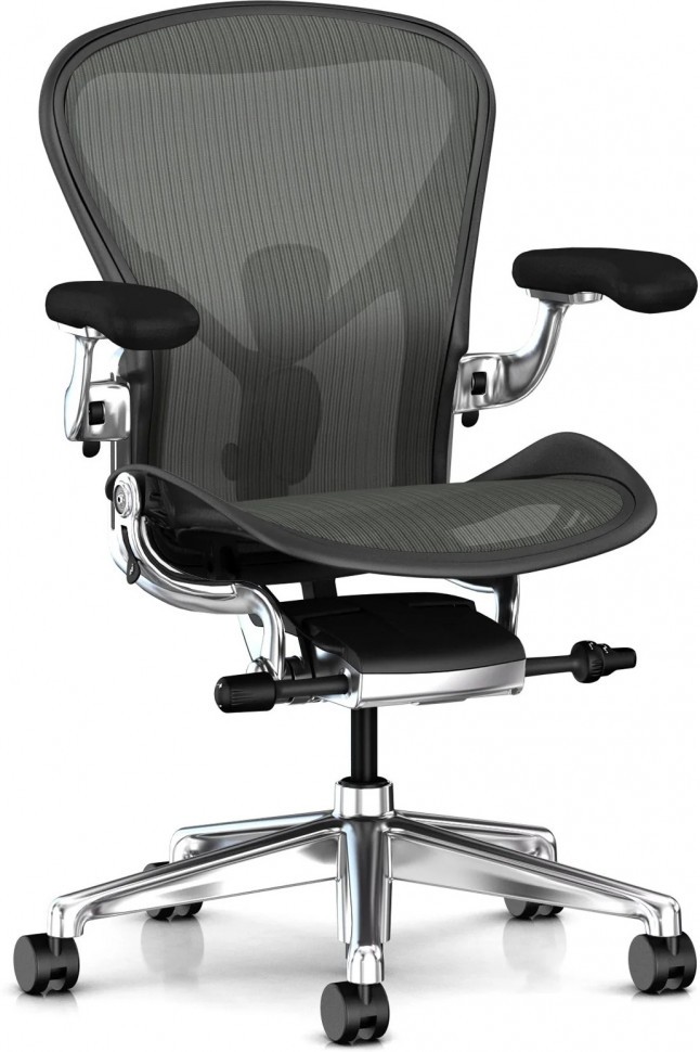 Эргономичное кресло Herman Miller Aeron (цвет Graphite, полированная крестовина)
