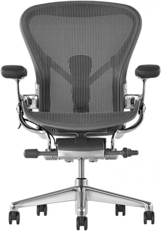 Эргономичное кресло Herman Miller Aeron (цвет Carbon, полированная крестовина)
