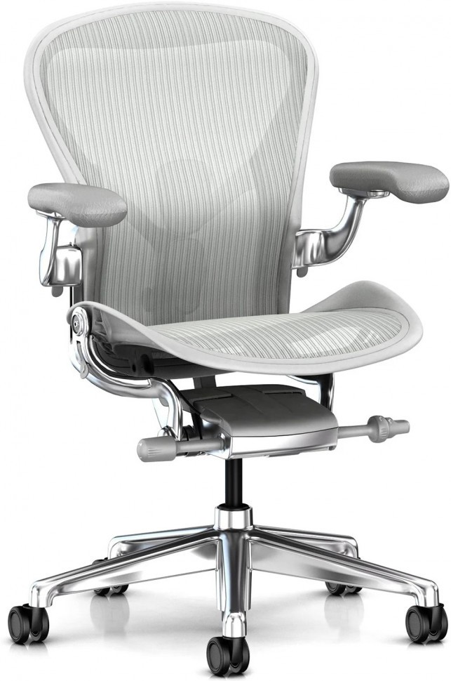 Эргономичное кресло Herman Miller Aeron (цвет Mineral, полированная крестовина)