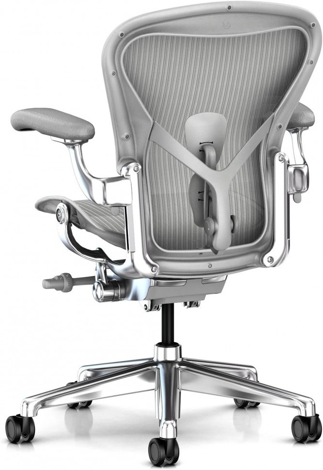 Эргономичное кресло Herman Miller Aeron (цвет Mineral, полированная крестовина)