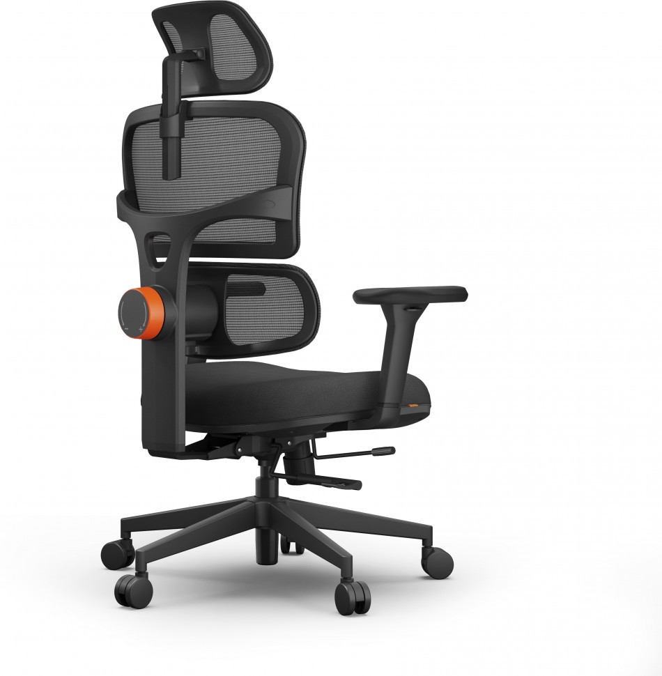 Эргономичное кресло с автоматической поясничной поддержкой FoxGear NETZ XO (черный)